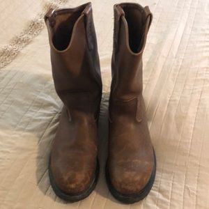 Red Wing Steel Toed Boots Brown Size 10D